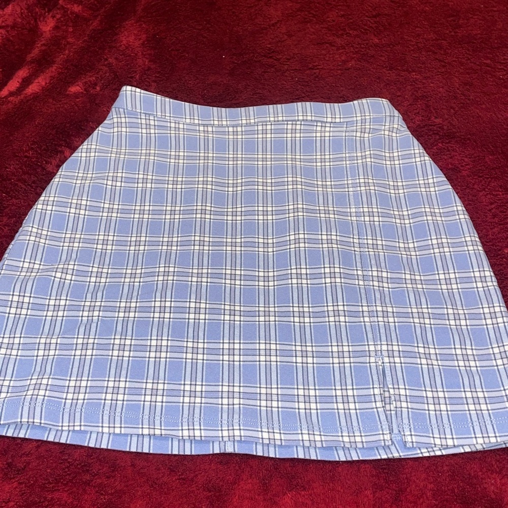 Hollister Light Blue Plaid Skirt